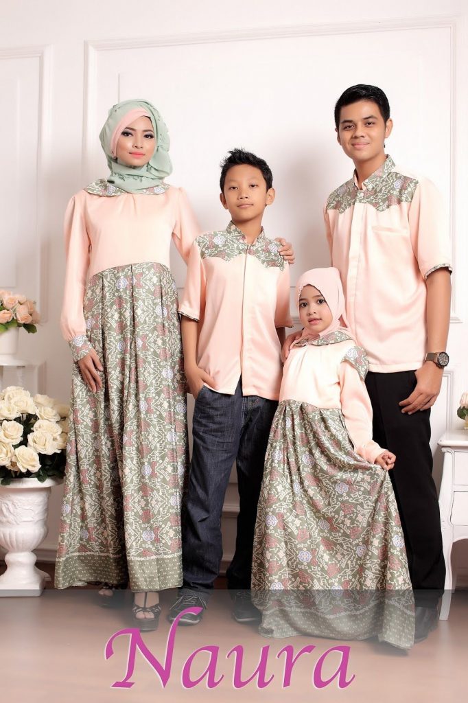 baju gamis batik kombinasi brokat ragam muslim gaya hijab model