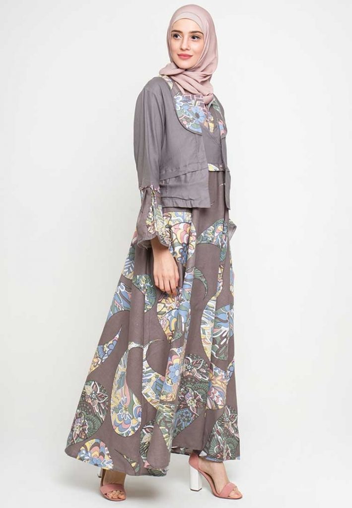 contoh desain baju batik kombinasi muslim 1001desainer