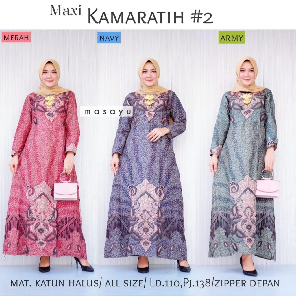 dress batik kombinasi polos model baju gamis batik terbaru 2020