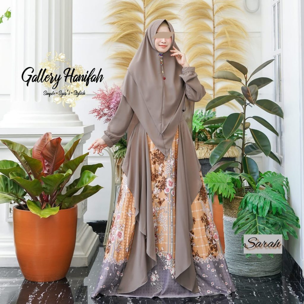 gamis syari elegan terbaru 2021 sarah series gallery hanifah butik muslimah online jual