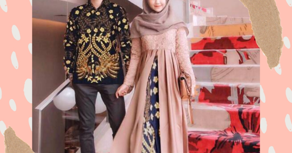 model baju kebaya batik couple gamis sarimbit princes hayunda kombinasi broklat untuk anak muda