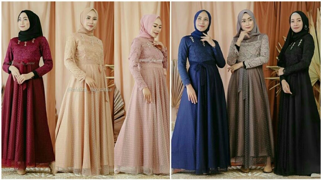 model gamis hari raya 2021 baju gamis lebaran 2021 elegan mewah buat muslimah pemberian