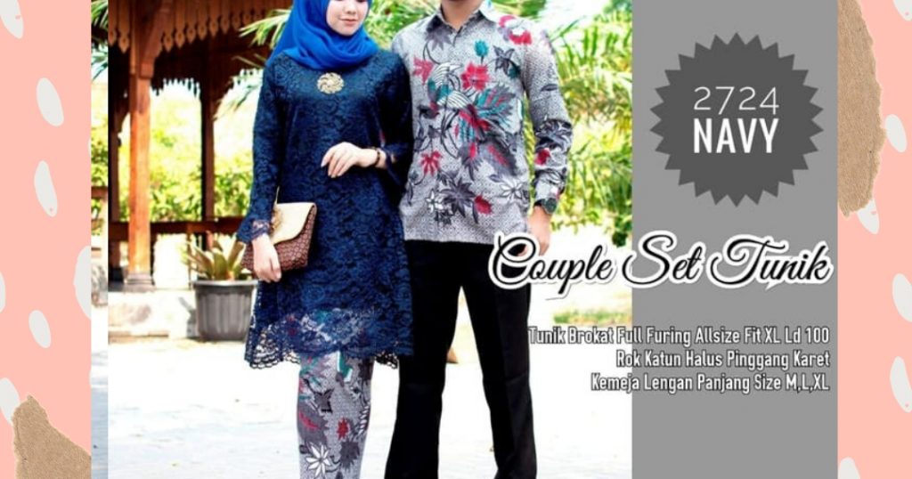 model kebaya tunik 1080 X 567 setelan model baju batik couple kebaya tunik kombinasi broklat terbaru