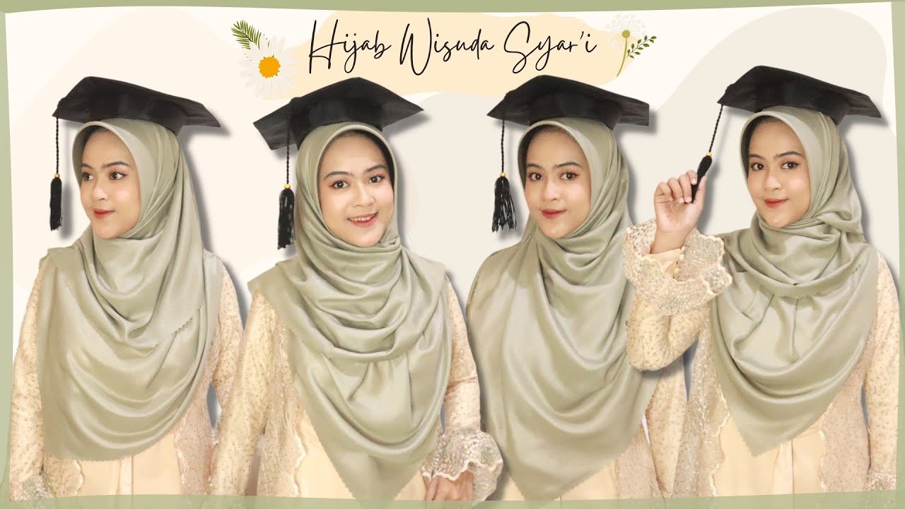 5 Style Hijab Segiempat Wisuda Menutup Dada &amp;amp; Belakang Ga Ribet Rekomendasi Untuk Pemula! Model Hijab Wisuda
