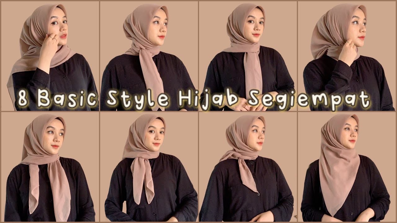 Tutorial Hijab Segiempat Simple Untuk Sehari-Hari, Kondangan, Wisuda, Lamaran, Kerja Dan Kuliah Model Hijab Segi Empat